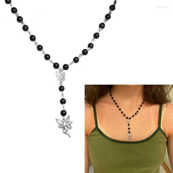 Pendentif Colliers Y2K Fée Collier Femmes Mode Egirl Emo Punk Grunge Clavicule Chaîne Saint Valentin Cadeaux