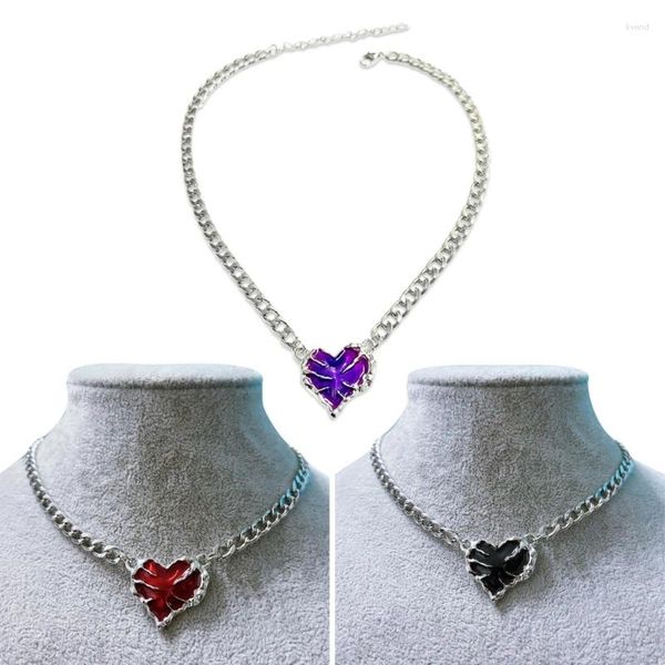 Colliers pendants y4qe Beau coeur Collier de tour de cou cœur pour femmes chaîne de corde réglable Collarbone esthétique de bijoux de cou de cou