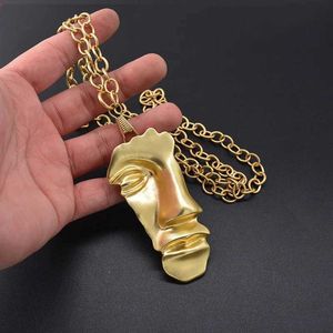 Hanger kettingen yang liujia exclusief ontwerp goud metalen hanger ketting hiphop punk retro gepersonaliseerde ketting dames sieraden cadeau j240513