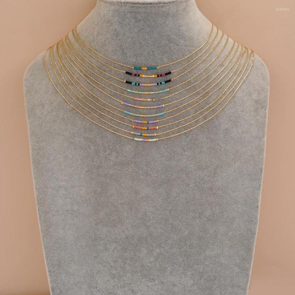 Collares colgantes ñastadt gold hilo collar collar colorido broche de langosta