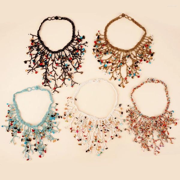 Collares colgantes YASTYT Vintage Miyuki Beads Collar Estilo nativo Con cuentas Fringe Joyería Forma de árbol Pequeñas gargantillas de piedra para mujeres