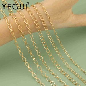Hangende kettingen yegui c277diy dunne ketting18k goud rhodium platedCopperPass bereiknickel freejewelry makeDiy armband ketting3m/lot 240419