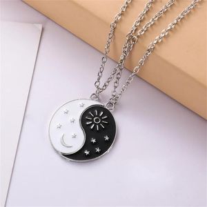 Hangende kettingen yin yang paar kettingster ster sun moon tai chi chinese stijl vrienden hangers en voor vrouwen accessoires sieraden sets