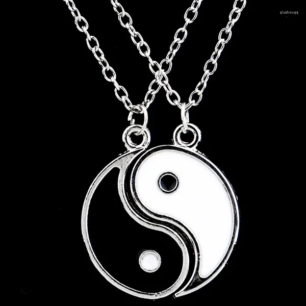 Collane con ciondolo Collana Yin Yang Catena con ciondolo Nero Bianco 2 pezzi/set Amici Amicizia Regali Donna Uomo Gioielli