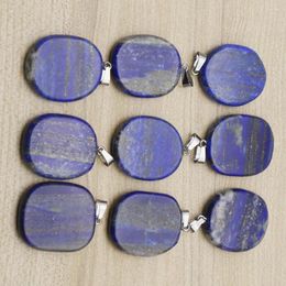 Pendentif Colliers Yiwu exquis naturel irrégulier Lapis Lazuli pendentifs charme bijoux bricolage boucles d'oreilles ornement accessoires 10 pièces en gros