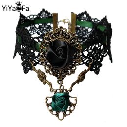 Collares pendientes YiYaoFa Collar falso Collar de gargantilla vintage Collar de encaje hecho a mano Colgante para mujer Accesorios Lady Party Jewelry GN-127 230621