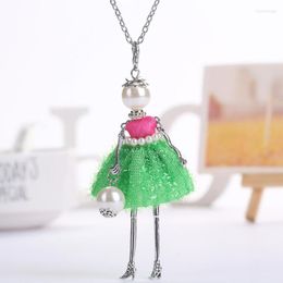 Hanger Kettingen YLWHJJ 2023 Pop Ketting Voor Vrouwen Merk Verklaring Mode-sieraden Rood Groen Jurk Parel