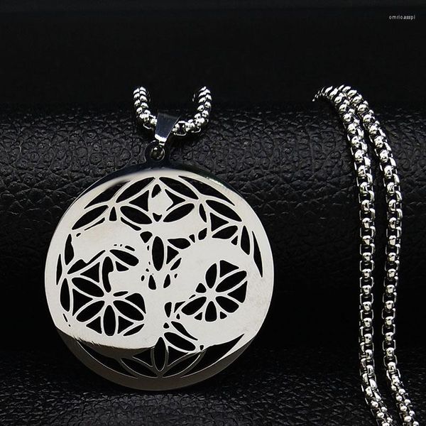 Pendentif Colliers Yoga OM Symbole Hindou Bouddhiste En Acier Inoxydable Collier Pour Femmes Hommes Spirituel Amulette Bijoux Collier Mujer N634S07