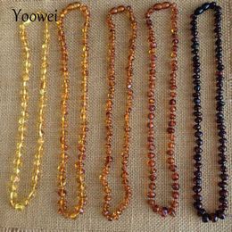 Hanger Kettingen Yoowei Groothandel Natuurlijke Baltische Amber Ketting voor Baby Volwassen % Echte Onregelmatige Barokke Amber Originele Amber Baby Chip Sieraden HKD230712