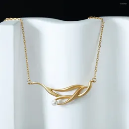Collares colgantes Youlan imita el collar de perlas para el estilo chino de las mujeres Elegancia Diseño pequeño Collar simple y versátil Regalo de cadena