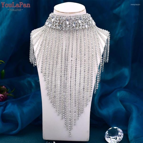 Pendentif Colliers YouLaPan VG70 Sexy De Luxe Gland Strass Collier Ras Du Cou Élégant Bijoux De Mariage Accessoires Pour La Mariée Femmes Chocker