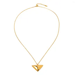 Hanger Kettingen Youthway Minimalistische Driehoek Ketting Geometrisch Roestvrij Staal Glanzend Mode-sieraden Cadeau Voor Vrouwen 2024