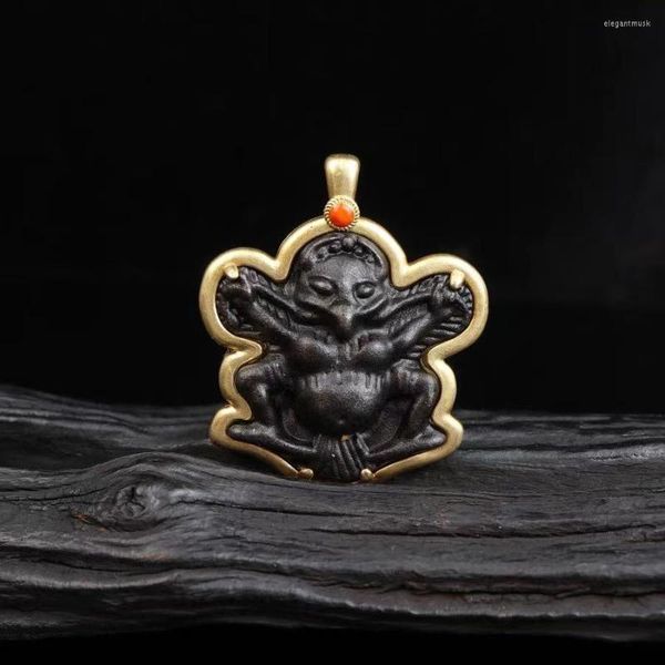 Pendentif Colliers YS Fait À La Main Pur Cuivre Revêtement Ciel Fer Bracelet Armure Dapeng Oiseau Vieux Froid Doré Ailé