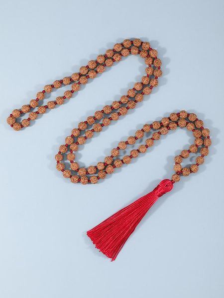 Pendentif Colliers YUOKIAA Mala Perles 108 Collier Bois Naturel Rudraksha Bodhi Bouddha Prière Gland Long Pour Femmes Hommes Yoga Esprit Medita