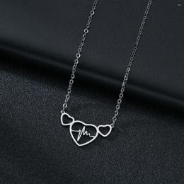 Colliers pendentifs YWSHK 2023 collier ECG simple et à la mode en acier inoxydable couleur argent tendance le cadeau pour petite amie