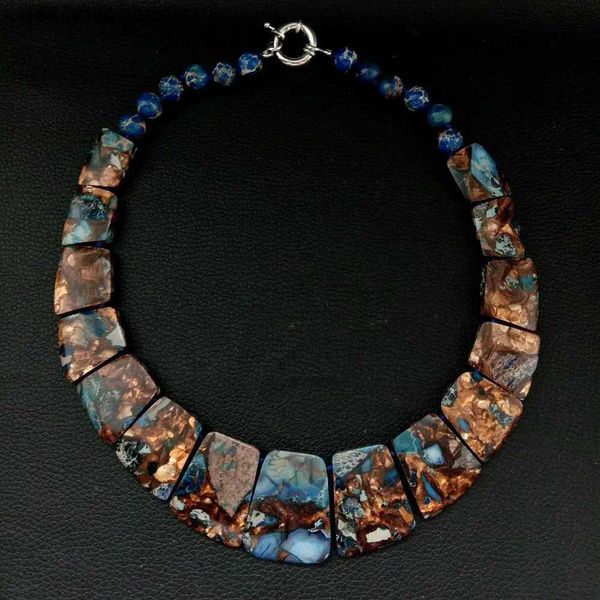 Collares colgantes YYGEM 19 '' Color mezclado Sedimento marino Imperial Jasper GraduatednecklaceL231115