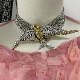 Pendentif Colliers ZA exagéré mode métal oiseau frange boucles d'oreilles niche design luxe senior sens collier femmes banquet robe accessoires 231207