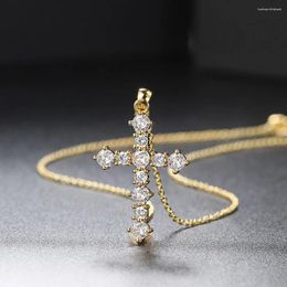 Collares colgantes Zhouyang Collar cruzado para mujeres Hip Hip Out Circón Color de oro Cadena accesorios Steampunk Jewellry OHP079
