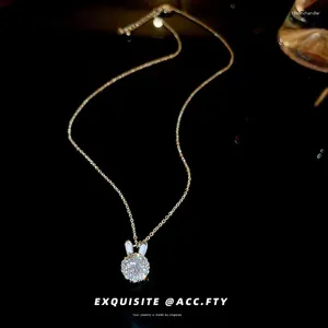 Pendentif Colliers Zircon Collier rotatif Corée du Sud Vie Clavicule Chaîne Femelle