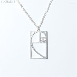 Colliers pendentifs ZUOMASHI Design Science Jewelry Wearable Mathematics- Phi-irrational Ratio Necklace