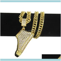 Pendentif Pendentifs Jewelrypendentif Colliers Luxueux Cristal Zircon Forme De Chaussure Pour Femmes Hommes Hip Hop Or Couleur Chaîne De Mode Bijoux Colli