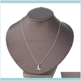 Pendentif pendentif colliers de bijouxage fnixtar 5pcs 45cm initiales de lettre de lettre miroir en acier inoxydable polonais chaîne pour femmes F.