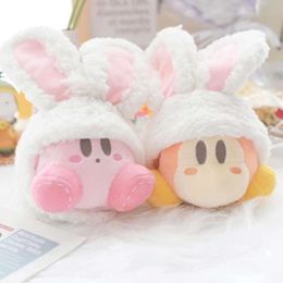 Hangende konijnenoren kappi tas charme schattige plush keychain poppenster kirby knuffel gevulde dieren verjaardagscadeaus