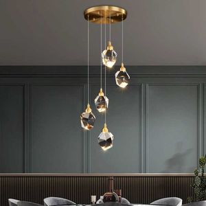 Hanger s Crystal Modern Trap Diamond Design Woonkamer Lamp slaapkamer Restaurant Bar Verkoopafdeling Loft Chandelier AA230407