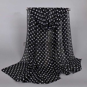 Hanger Sjaals Gedrukt Polka Dot Chiffon Hijab Sjaal Vrouwen Pareo Strandlakens Zomer Herfst Mode Moslimvrouw Sluier Wrap Dames cape Sjaals x0904