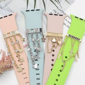 Hanger Tassel Metal Decorative Ring Watch Band Ornament voor Apple Smart Watch Diamond Polsbelt Charms Creative Strap Accessoire