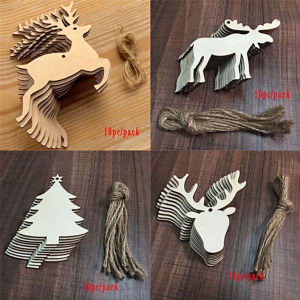 Pendentif en bois artisanal, arbre fait à la main, petits cadeaux, fournitures de décoration de noël pour la maison, livraison gratuite