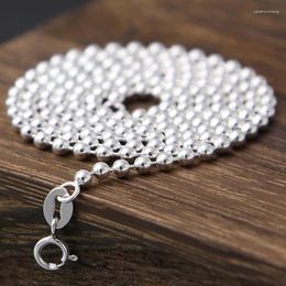 Pendentifs 1.5/2/3mm pur S925 argent Sterling hommes femmes perles chaîne collier Rock Thai tour de cou pull lien accessoires à créer soi-même bijoux