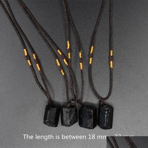 Pendentifs 10 / Pcs Naturel Noir Tourmaline Pendentif Collier Placage Cristal Chakra Pierre De Guérison 182M Drop Delivery Maison Jardin Arts Cr Dhnhr