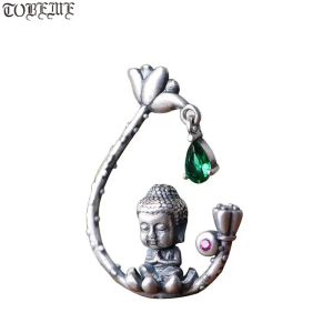 Colgantes 100% 925 plateado buda tibetano colgante pequeño budista buda colgante tibetana colgante buena suerte amuleto