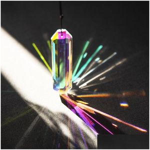 Pendants 10pcs Suncatcher Light and Shadow Strip Crystal Rainbow Pendant AB Colored Diamond Mirror Sun Capture Gift Ball Drop Deved Dhj89