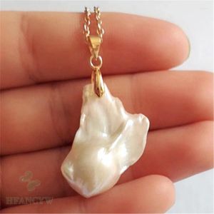 Pendants 18x28mm Collier de perles baroques blancs naturels 18 pouces Femmes DIY CULTURES SAL CASSIQUE CASSIC CLASS