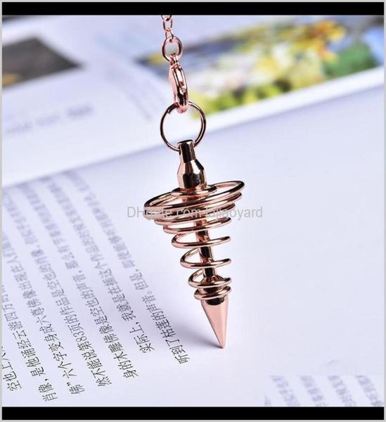 Pendants 1pc Métal Amulet Cône Spiral Antique Copper Gold Sier Colore Horloge pour pyramide Pendule Aura qyltsi Syiq7 J4AEH1009034