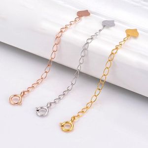 Pendentifs 1 pcs Réel PURE 18 K Jaune Or Chaîne Extension Pour Collier Bracelet DIY Rose Extender 3 cm/4 cm/5 cm/6 cm