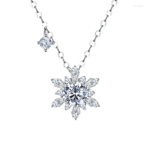 Pendentifs 2023 S925 Silver One High Carbon Diamond Collier Fashion Celebrity Pendentif Femme 40 5cm