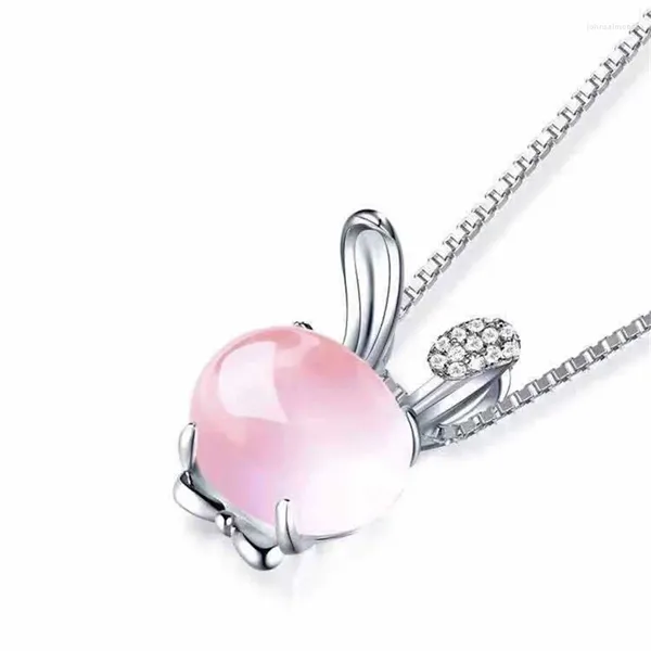 Pendentifs 2023 pendentif zodiaque pour femmes, bijoux tendance en argent 925, collier dame mignon pierre rose, cadeau d'année pour petite amie