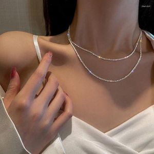 Hangers 2024 Trend 925 Zilveren Fonkelende 18 Inch Ketting Voor Vrouwen Mode Charme Armbanden Bruiloft Sieraden Accessoires