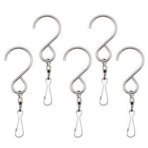 Hangers 5/3/1 stks Swivel Hooks Clips roestvrijstalen haken glad draaien voor hangende windspinners windgelingen kristal feestgereedschap