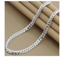 Hangers 5MM S925 Sterling Zilver 8/18/20/22/24 Inch Volledige Side Chain armband Ketting Voor Vrouwen Mannen Mode-sieraden