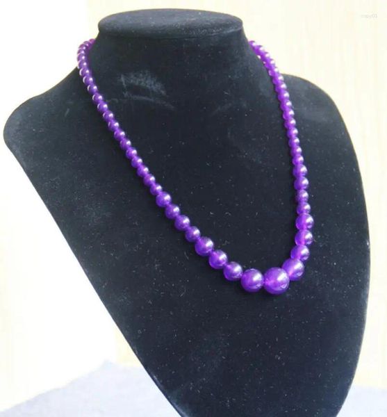 Pendentifs 6-14mm naturel violet améthyste collier cadeau pour femmes filles perles pierres jaspe Jade 18 pouces fabrication de bijoux D