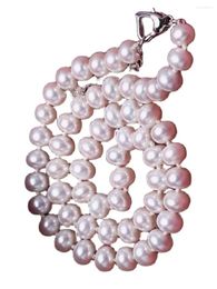 Pendentifs 8-9-10mm collier de perles de mer de Chine du sud blanc naturel 18 pouces