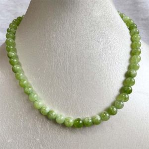 Pendentifs 8MM péridot couleur olive collier de jade vente pierre naturelle bijoux de fête de mariage travail manuel