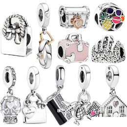 Pendentifs 925 Sier Fit Pandora Charm Bracelet Rose Voyage Boutique Sac Charms Set Pendentif Diy Perles Fines Bijoux Drop Delivery Accueil Garde Dhk5A