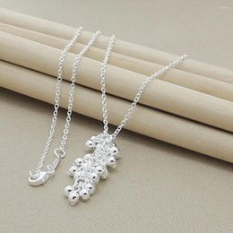 Pendentifs 925 bijoux en argent collier de perles de raisin pour les femmes cadeaux de charme de mode de mariée
