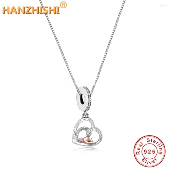 Pendentifs 925 argent Sterling ralentir être heureux pendentif collier bijoux anniversaire cadeaux d'anniversaire pour femme petite amie soeur frère