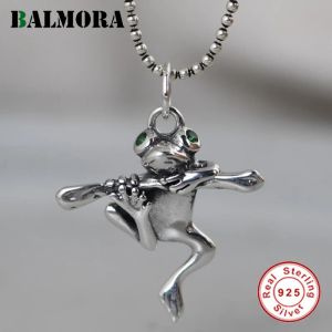 Pendantes Balmora Real 100% 925 Poste de rana de plata pura para mujeres Men lindo colgante colgante Decoración de joyas de plata sin cadena